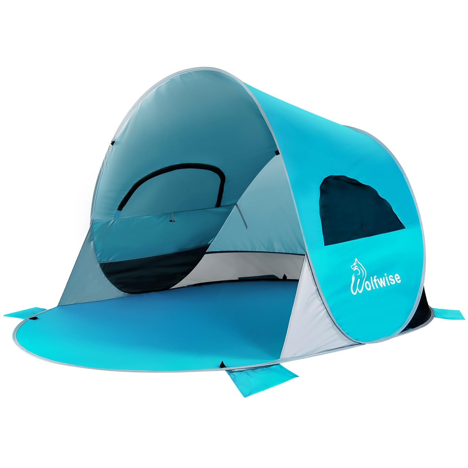 Wolfwise Pop up Beach Tent Sun Shelter with UPF50+ UV Protection, Instant Easy S