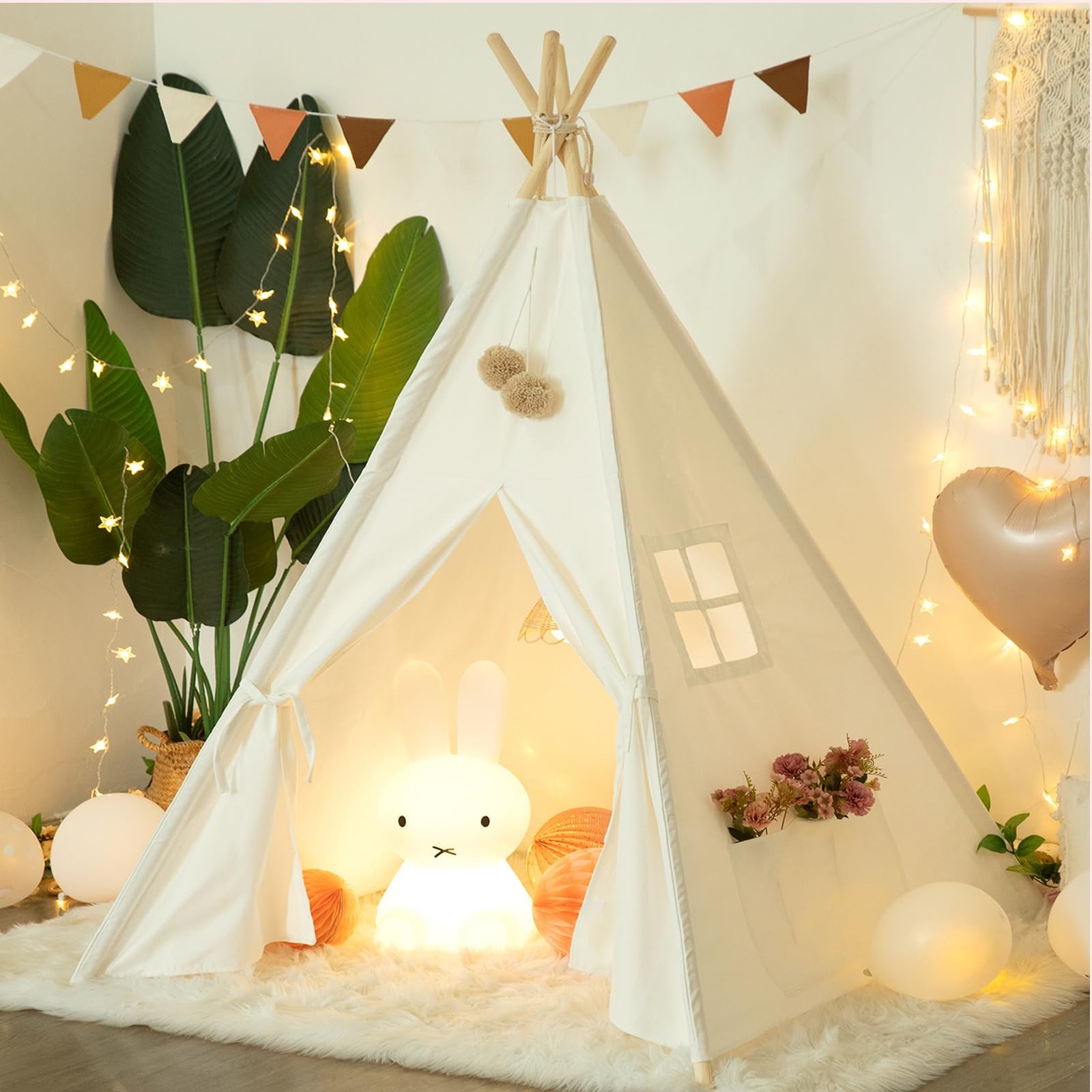 Teepee Play Tent for Kids with Carry Case, Foldable Girls Playhouse Toy Tent, Gi