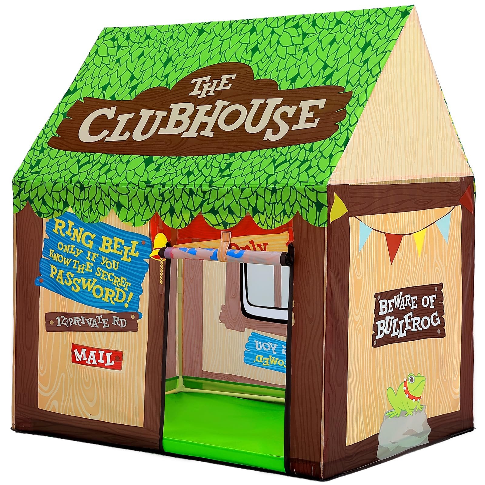 SweHouse Kids Play Tent Indoor: Clubhouse Tent for Toddler with Roll-up Door & W