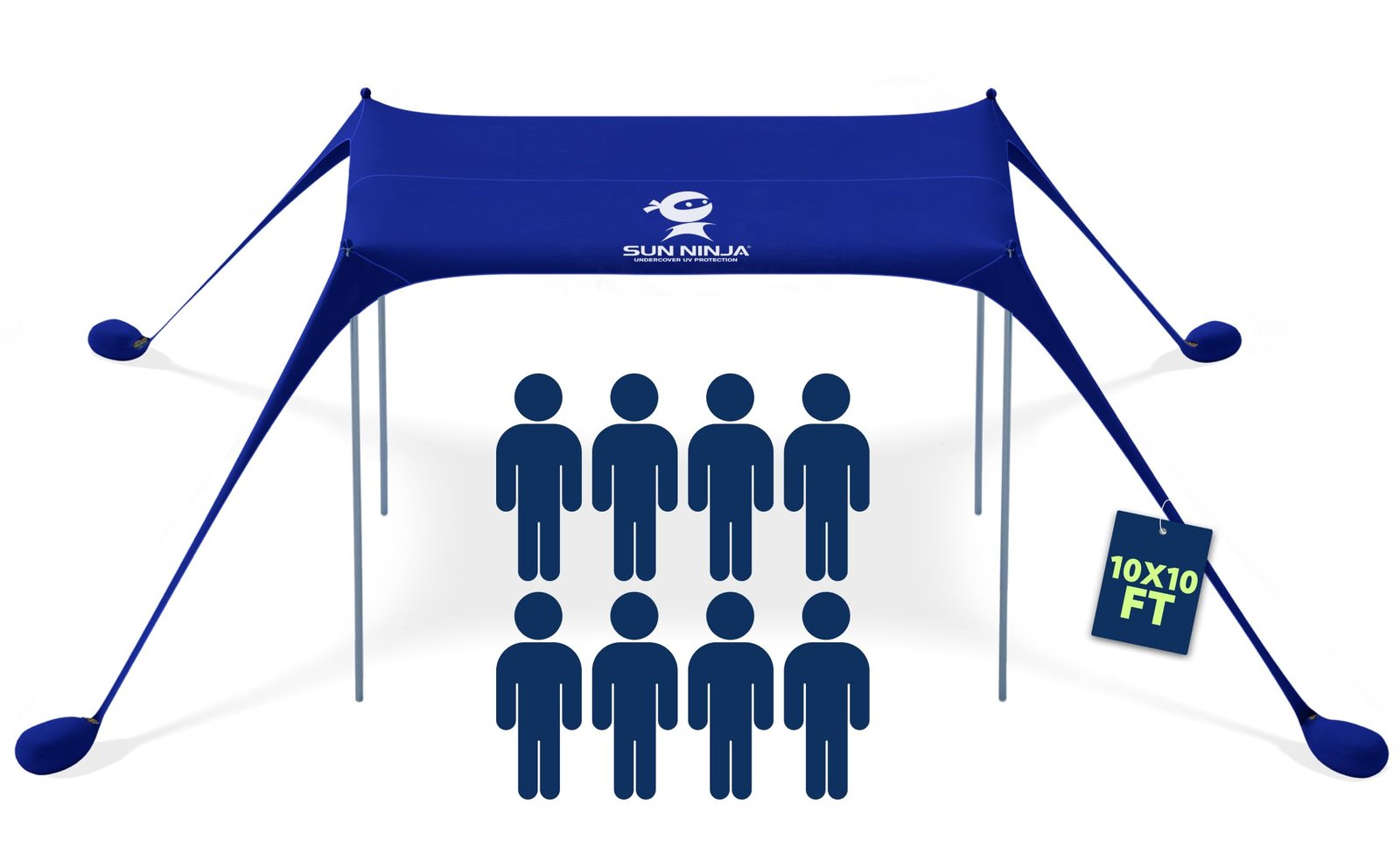 Sun Ninja Beach Tent Sun Shelter UPF50+ - Easy Pop Up Beach Canopy - Outdoor Sha