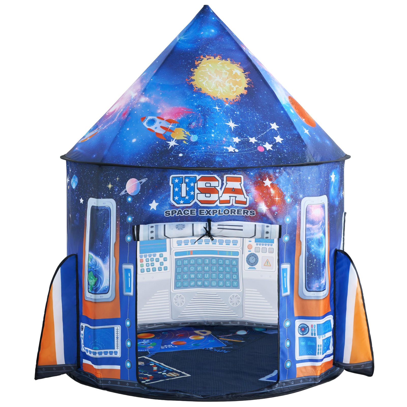 JOYIN Rocket Ship Play Tent for Kids – Glow-in-The-Dark Space Tent with Starry, 