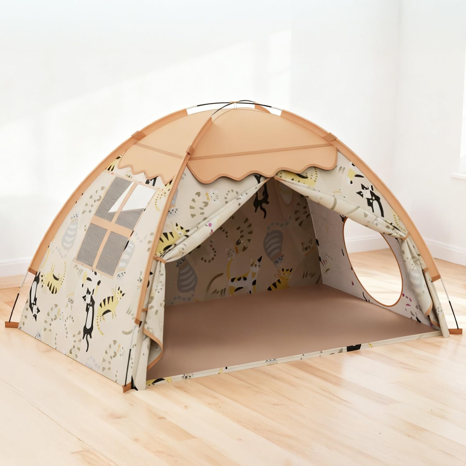 Kids Play Tent, Indoor Cat Theme Teepee House, Extra Large 70