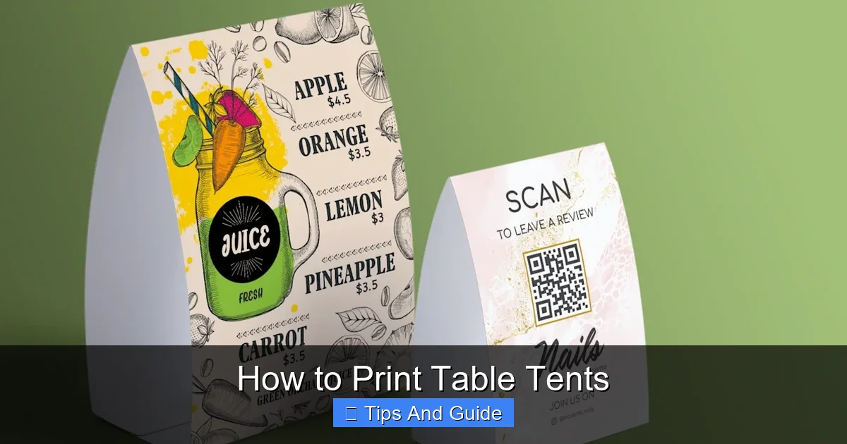 How to Print Table Tents