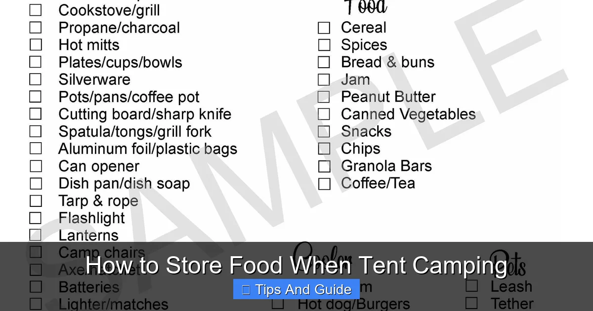 How to Store Food When Tent Camping