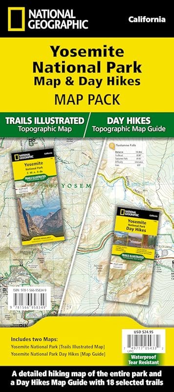 National Geographic Yosemite Day Hikes and Trails Illustrated Map Pack