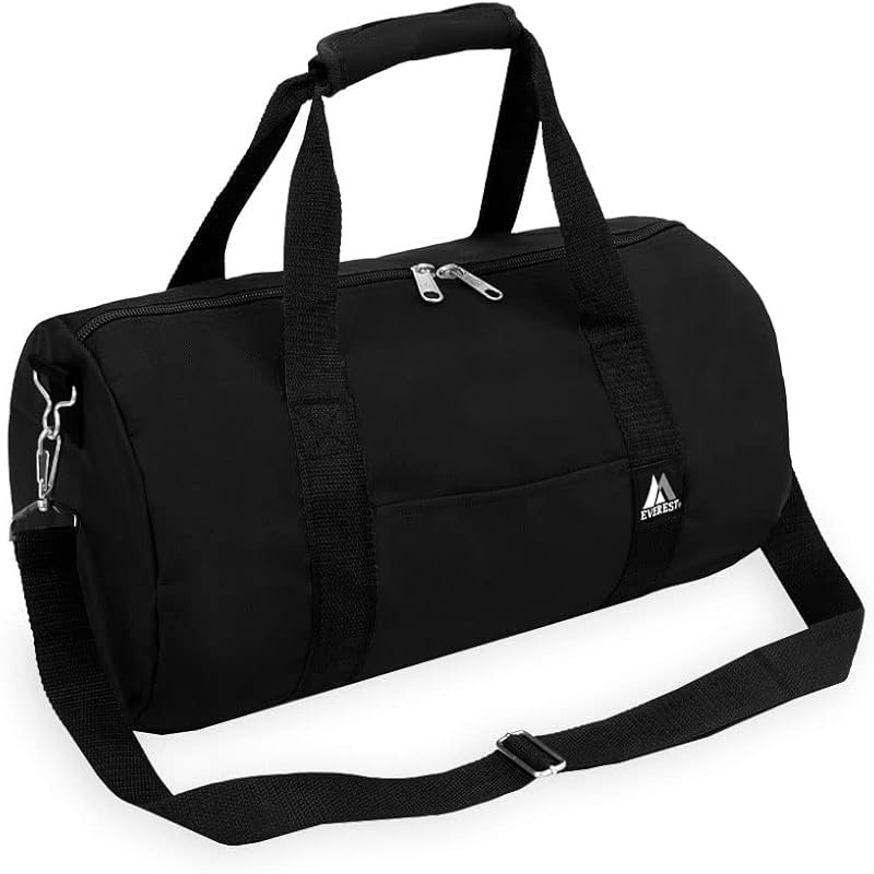 Everest 30-Inch Round Duffel Bag in Classic Black for Gear and Travel