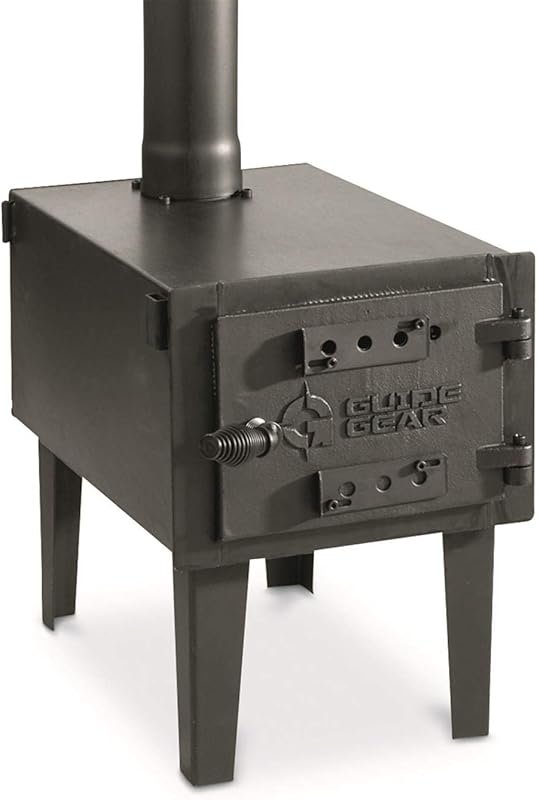 Guide Gear Portable Outdoor Wood Burning Stove with Chimney Pipe for C