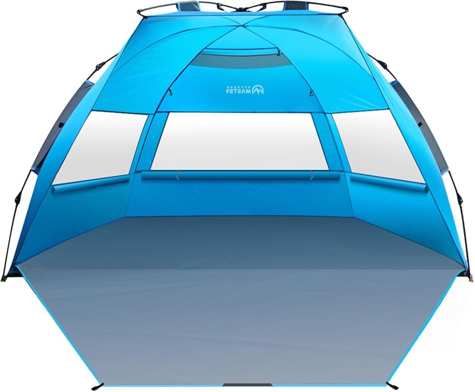 OutdoorMaster Pop Up Beach Tent for 4 Persons: Easy Setup, UPF 50+ UV