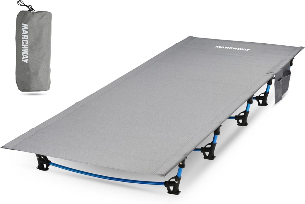 MARCHWAY Ultralight Folding Camping Cot Bed: Portable & Compact for Ou