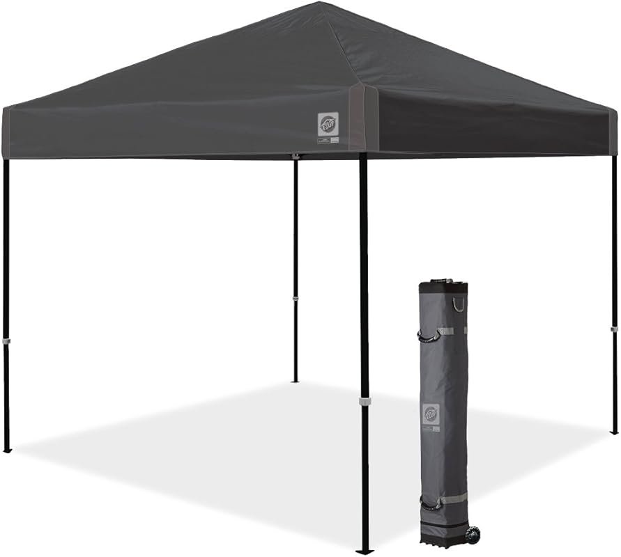 E-Z UP Ambassador 10'x10' Instant Pop Up Canopy Tent: Steel Gray with
