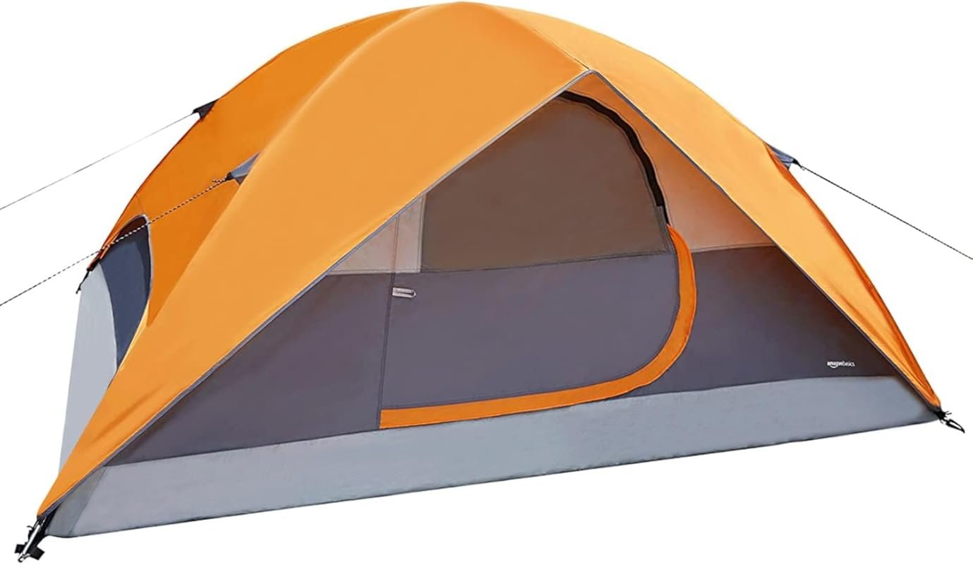 Amazon Basics 3-Season Dome Tent with Rainfly for Camping Adventures
