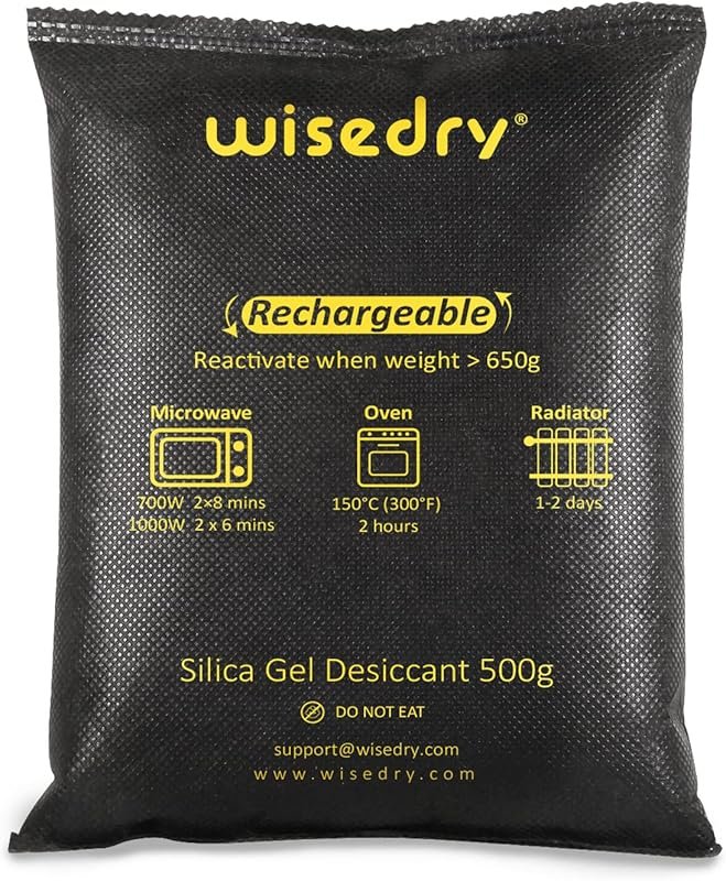 wisedry 2x500g Rechargeable Silica Gel Dehumidifier for Car, Safe, Clo