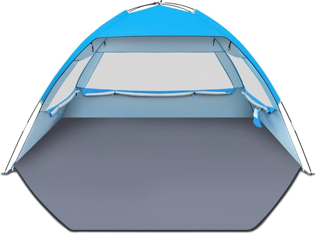 Gorich UPF 50+ Beach Tent: Lightweight Sun Shelter for 3-10 Person wit
