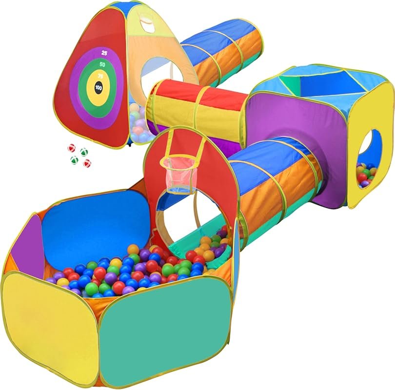 Toddler Gift: Ball Pit Play Tent and Tunnels, Pop Up Toy with Target G