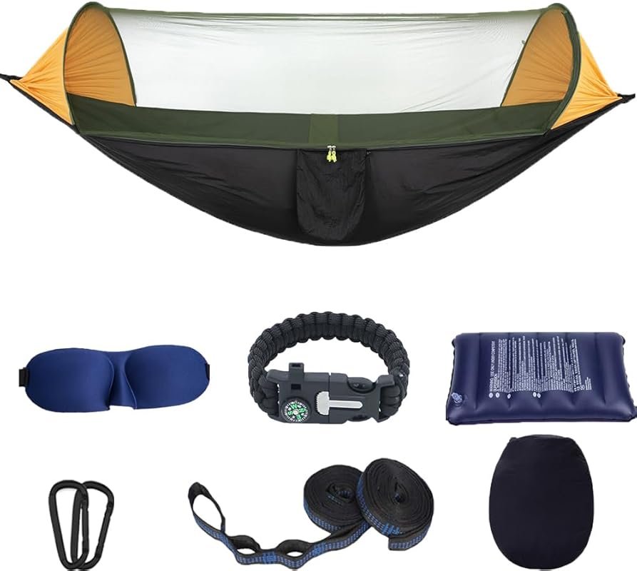Camping Hammock with Mosquito Net for Travel and Hiking - Portable Bug