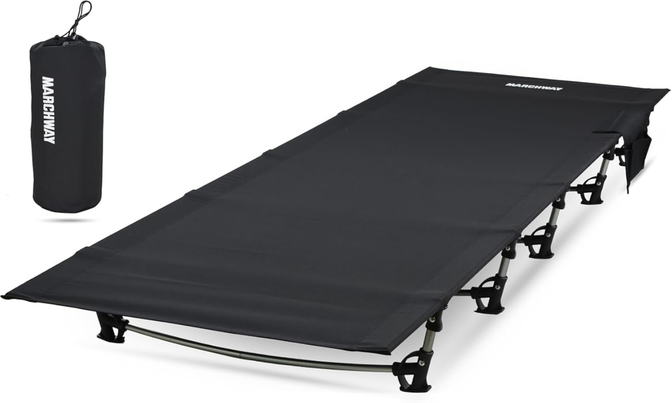 MARCHWAY Ultralight Folding Camping Cot Bed: Portable & Compact for Ou