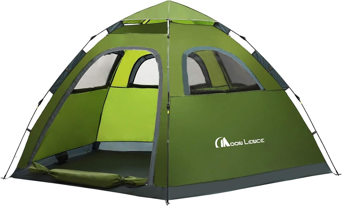 MOON LENCE 3-4 Person Pop Up Tent: Portable Automatic Instant Tent, Wi