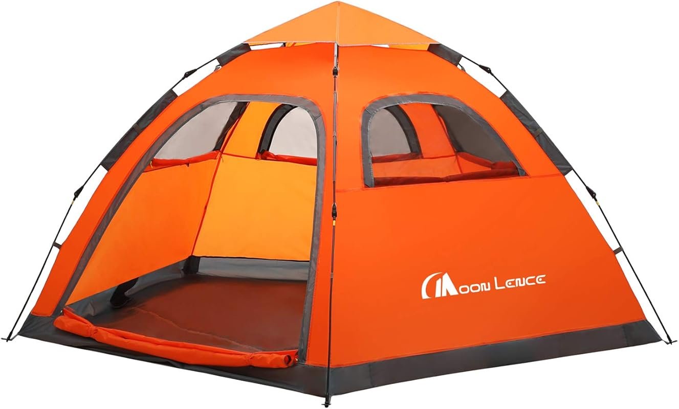 MOON LENCE 3-4 Person Pop Up Camping Tent: Portable Automatic Instant 