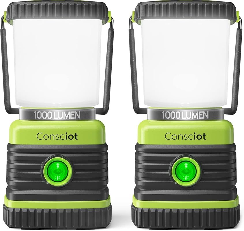 Consciot 1000LM LED Camping Lanterns, 4 Light Modes, IPX4 Waterproof P