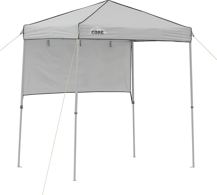 Core Instant Straight Leg Canopy Tent with Adjustable Sun Wall, 6x4 ft