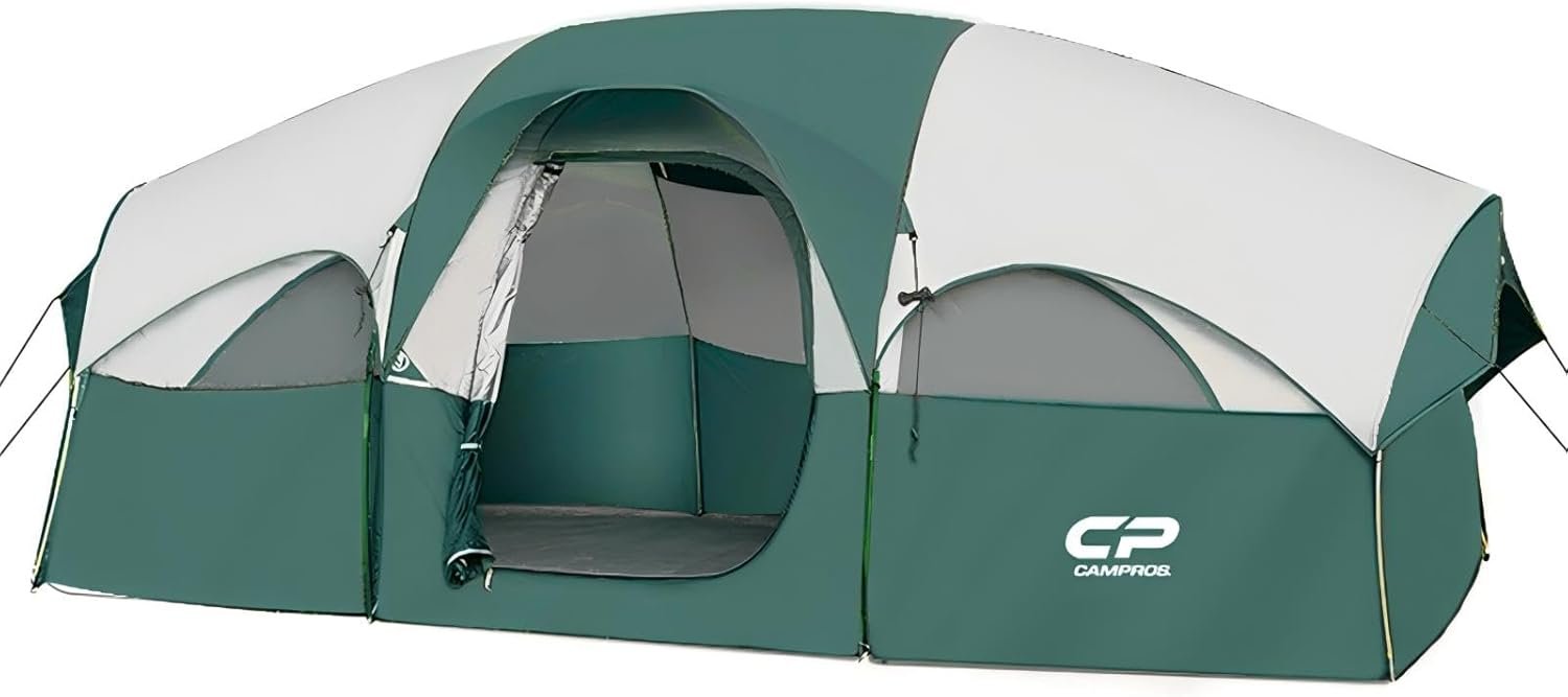 CAMPROS CP 8 Person Camping Tent: Weather Resistant Family Tent, Doubl