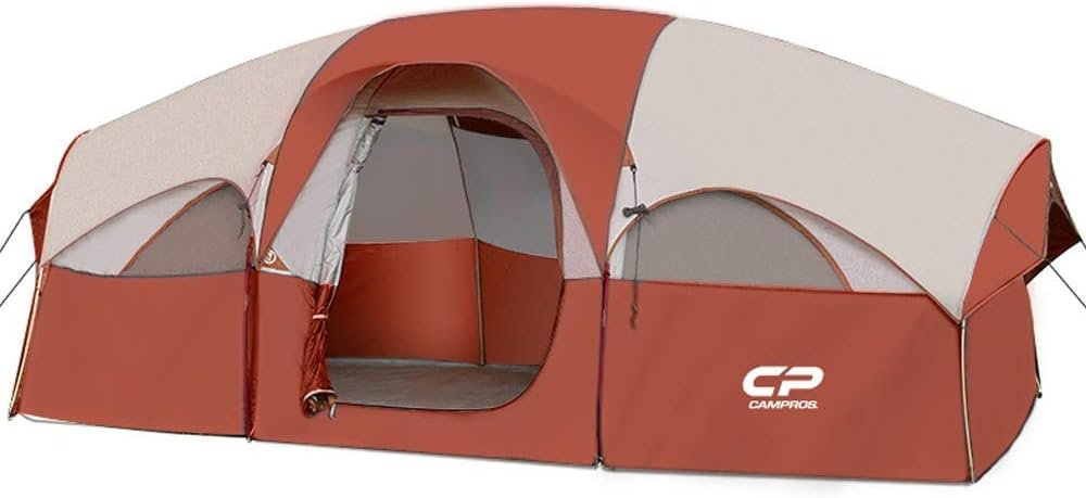 CAMPROS CP 8 Person Camping Tent: Weather Resistant Family Tent with D