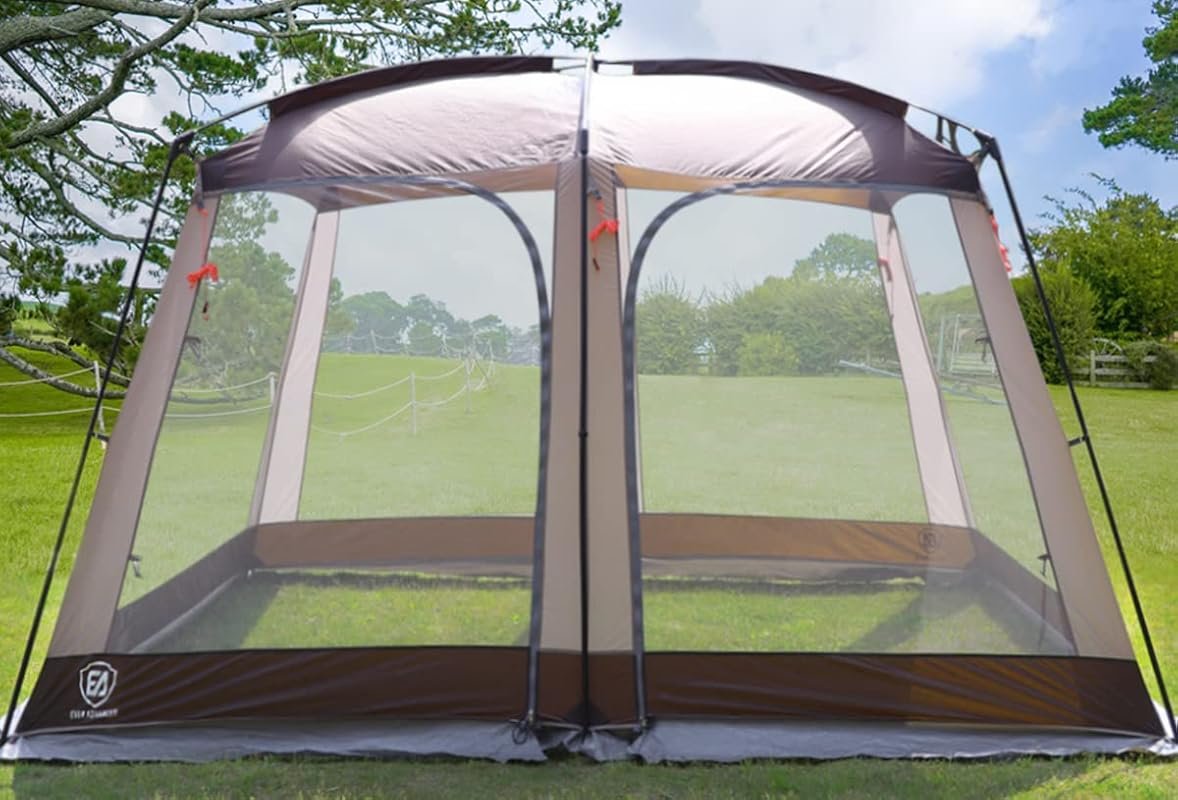 EVER ADVANCED 12'x10' Screen House Tent: Netted Canopy Mesh for Campin