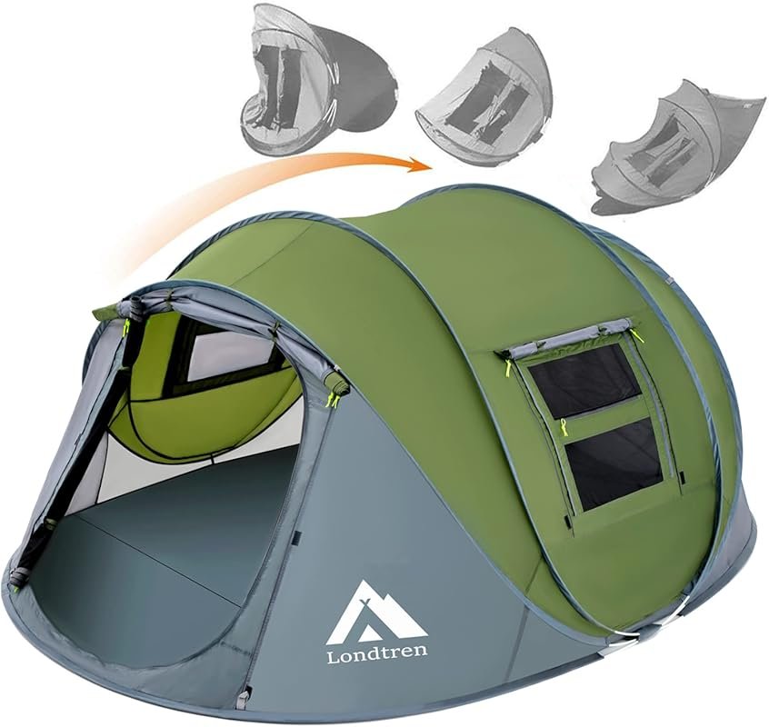 4 Person Easy Pop Up Tent, Waterproof & Automatic Setup