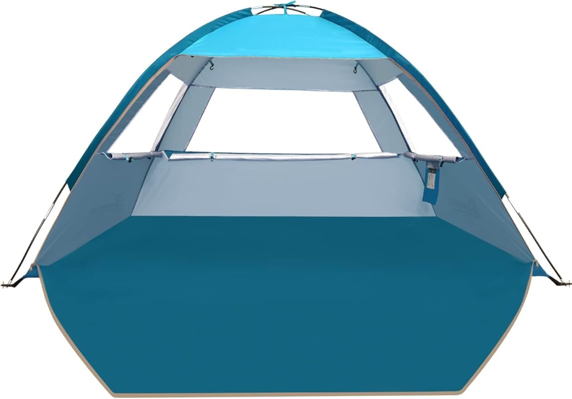 COMMOUDS Beach Tent Sun Shade UPF 50+ for 3-10 Persons, Easy Setup Can