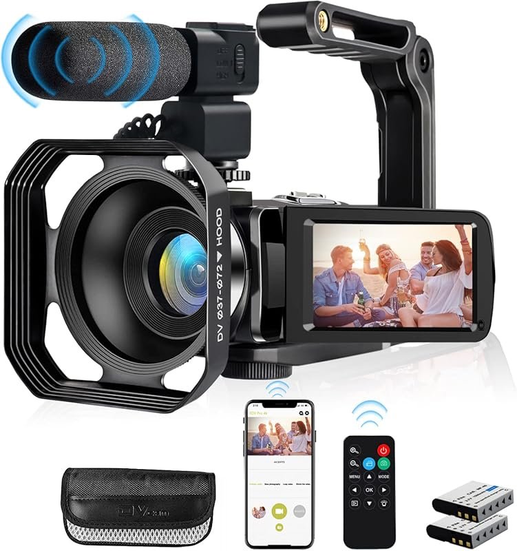 4K Ultra HD Vlogging Video Camera for YouTube with 18X Zoom, 48MP, and