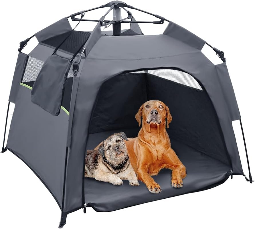 Plusvivo Pop Up Dog Tent, Foldable Cool Mesh Camping Tent with UV Cano