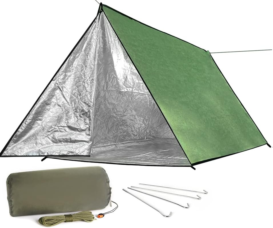 LYN Extra Large Zipper Reusable Survival Shelter Tent: Thermal, Waterp