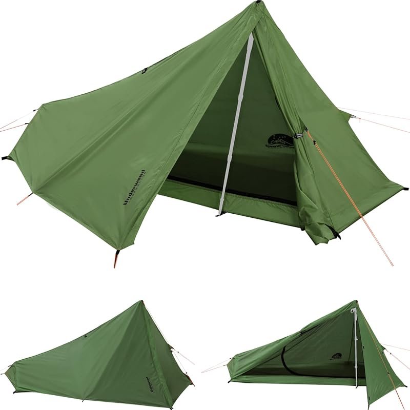 1-Person Ultralight Trekking Pole Tent: Waterproof Hiking and Camping 