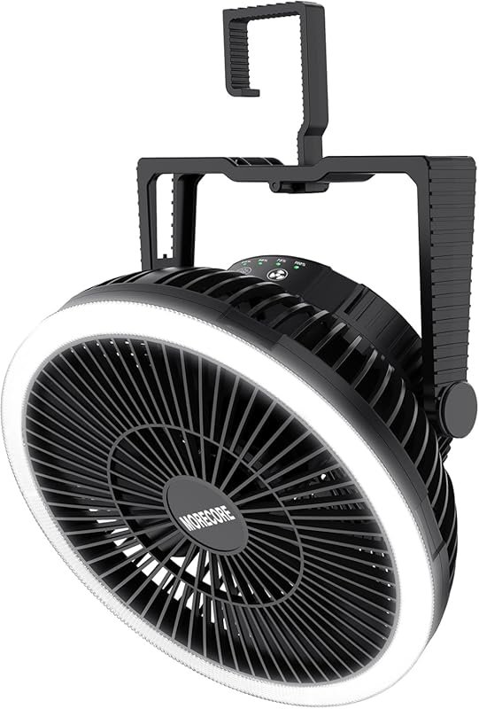 MORECORE 8-Inch Rechargeable Camping Fan with LED Lantern, 24HRS Runti