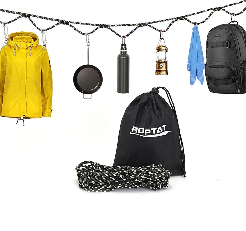 Roptat Campsite Storage Strap without Buckles, Clothesline Hanging Gea