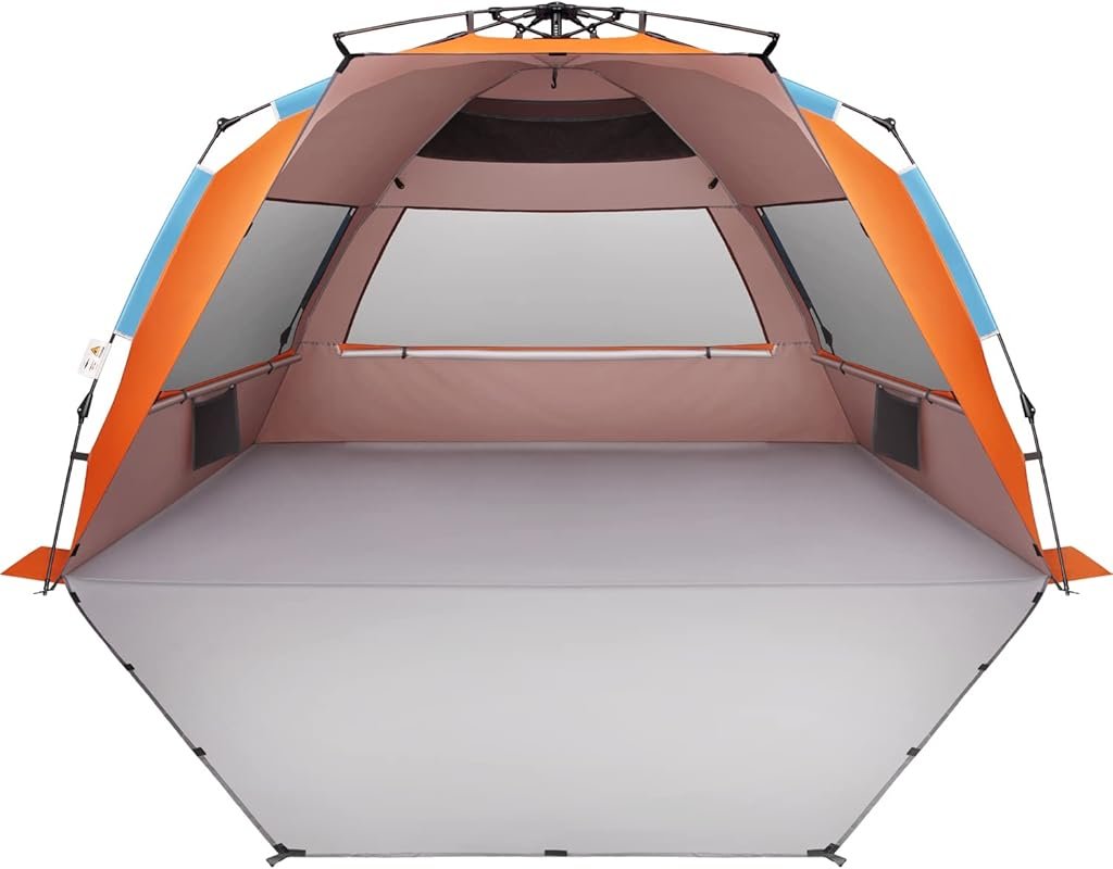 Oileus XX-Large 5-6 Person Beach Tent: Portable Sun Shade, Waterproof,