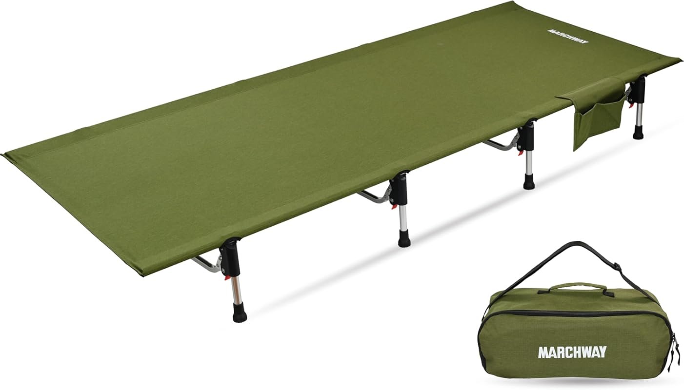 MARCHWAY Lightweight Folding Tent Camping Cot Bed, Easy Setup Portable