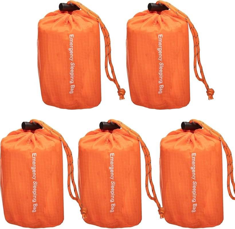 NovaMedic 5-Pack Emergency Sleeping Bag: Thermal Mylar Survival Bivy S