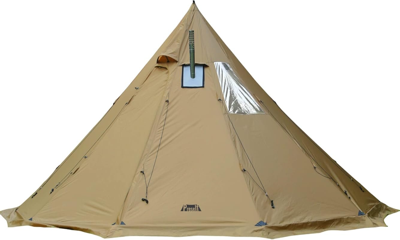Preself 4-6 Person Tipi Hot Tent XL with Screen Window