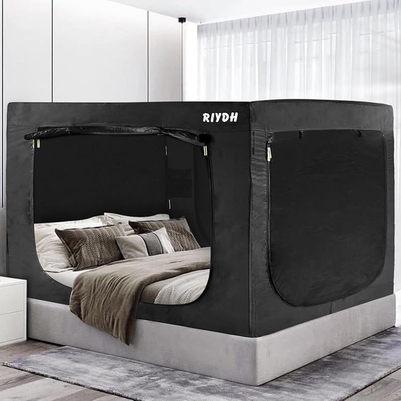Twin Bed Canopy Tent for Adults: Portable, 3-Door, 70% Blackout, Breat