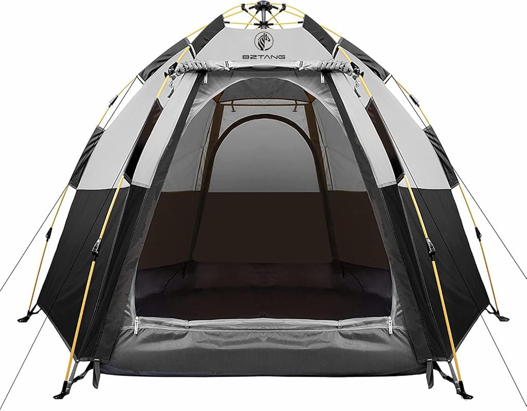 4-6 Person Waterproof Camping Tent: 48-Second Setup Hexagon Outdoor Te