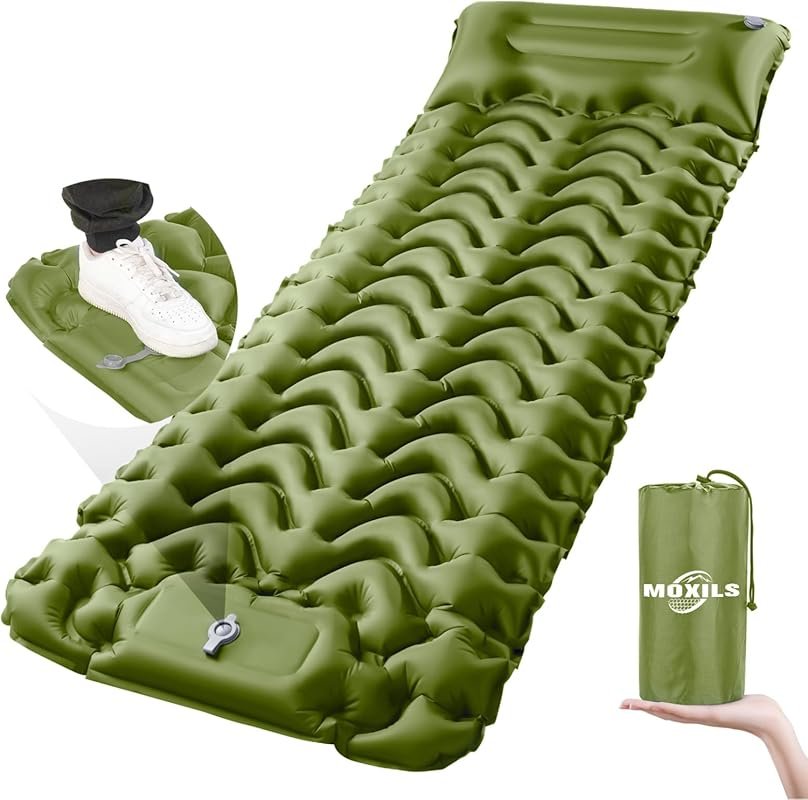 Ultralight Inflatable Sleeping Pad: Built-in Pump, Compact, Lightweigh