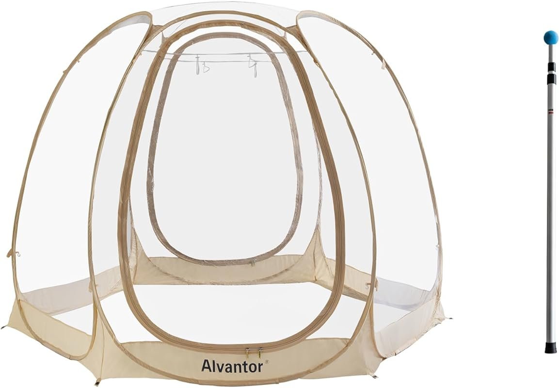 Alvantor 10x10ft Pop Up Bubble Tent: Igloo Screen House for 4-6 People