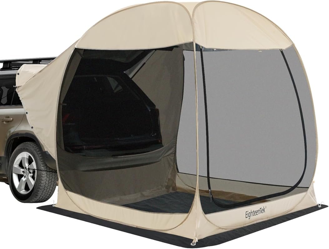 EighteenTek Camping Screen Tent for Camping & SUVs with Waterproof PVC