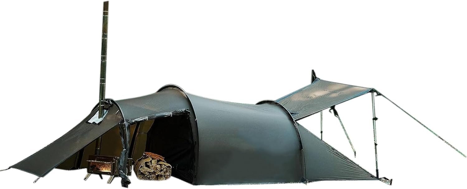 4 Season Hot Tent with Stove Jack: Waterproof, Windproof Shelter for 1