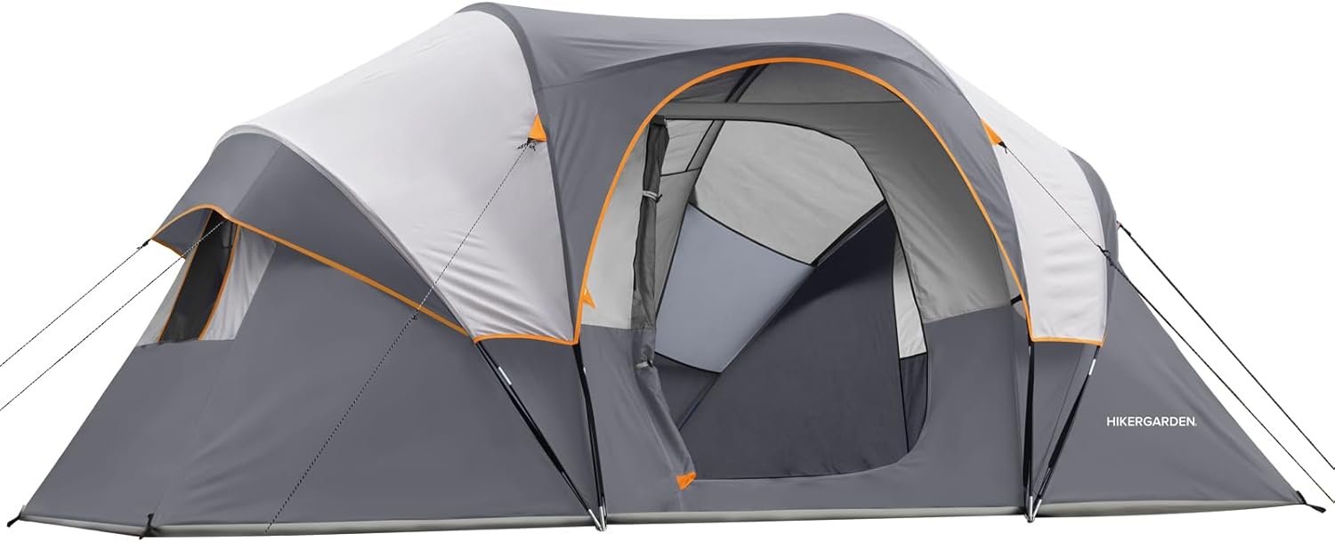 HIKERGARDEN 10 Person Windproof Dome Tent for Camping & Outdoor Advent