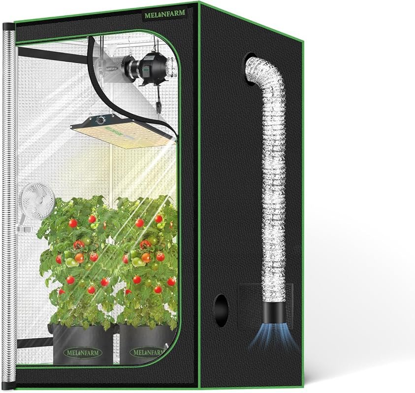 MELONFARM 2x2 Grow Tent: Double Viewing Door, High Reflective Mylar & 