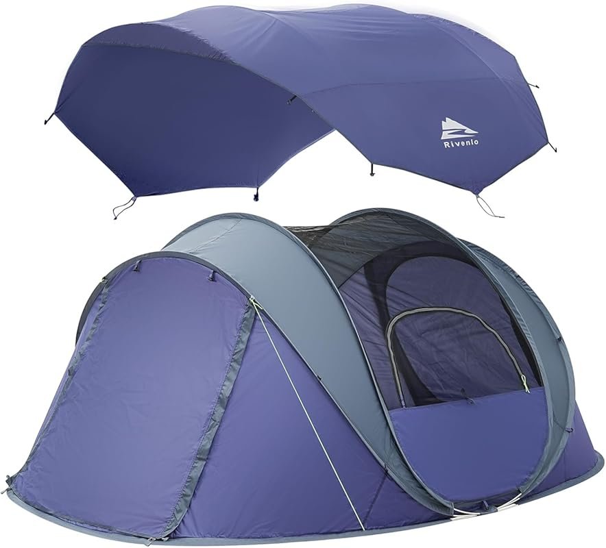 4/6 Person Easy Pop Up Tent with Automatic Setup, 2 Doors & Waterproof