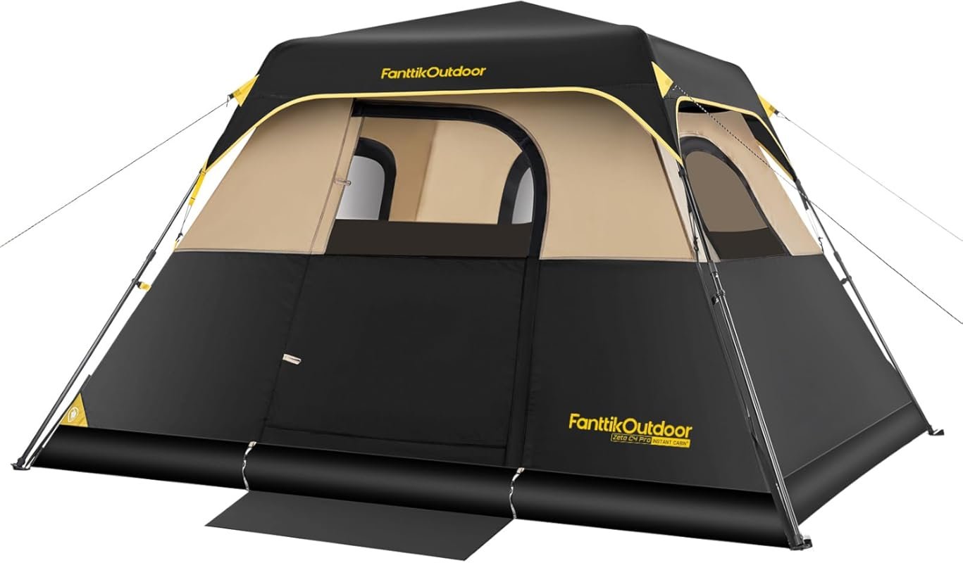 FanttikOutdoor 4-10 Person Instant Cabin Tent: Setup in 60 Seconds wit