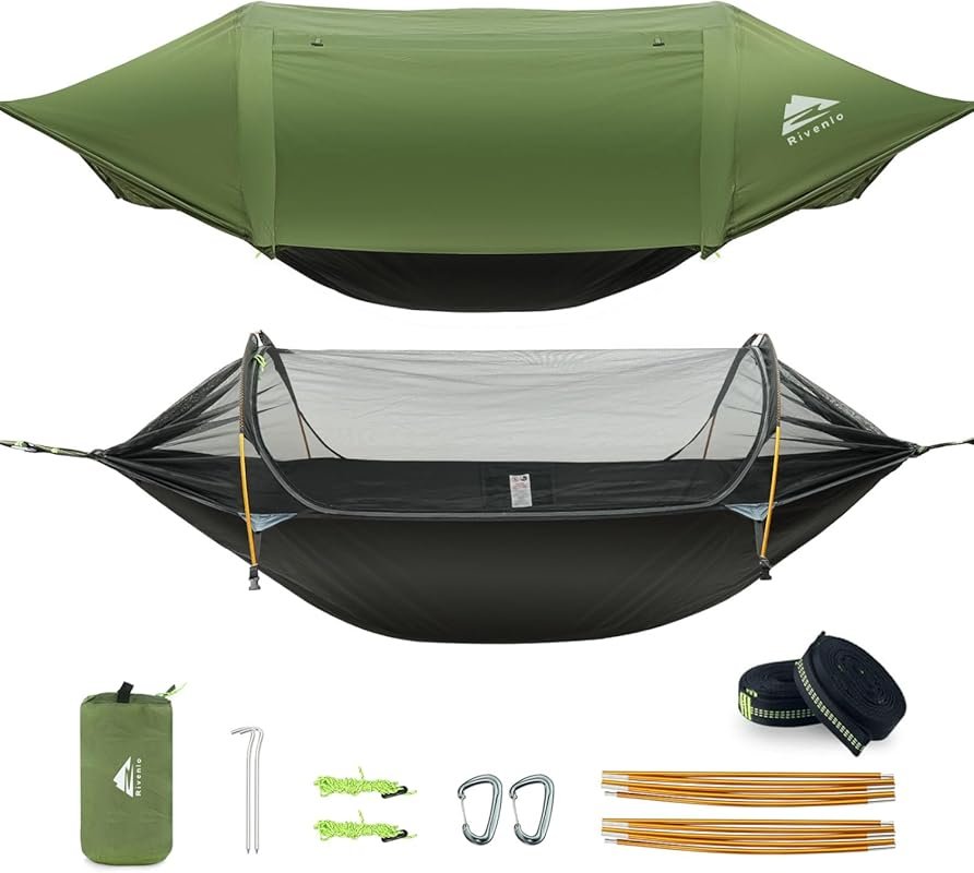 3-in-1 Camping Hammock Tent: Waterproof, Lightweight, Portable with Mo